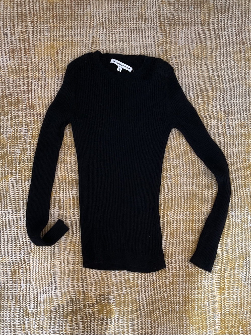 Ribbed Long Sleeve Tee - Black